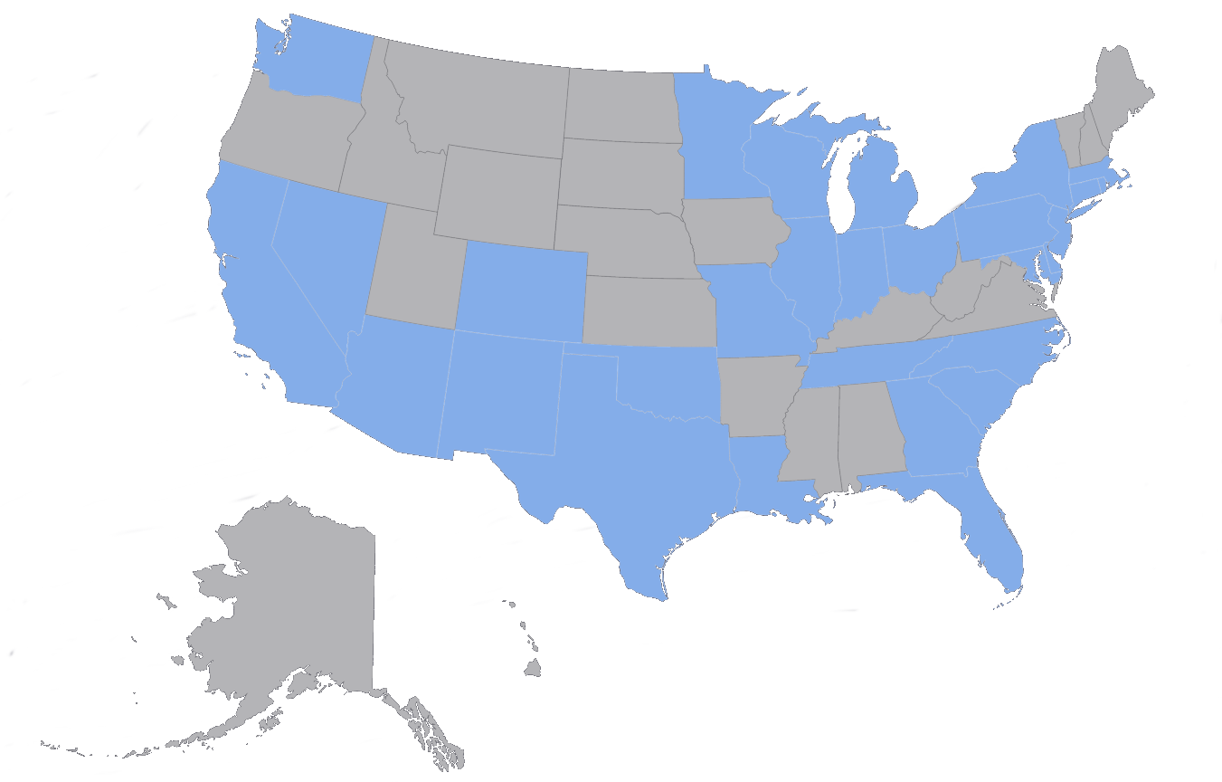 US Map of Customers